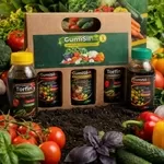 Зoлота лінійка мikродобрив GumiSil Trio для городу