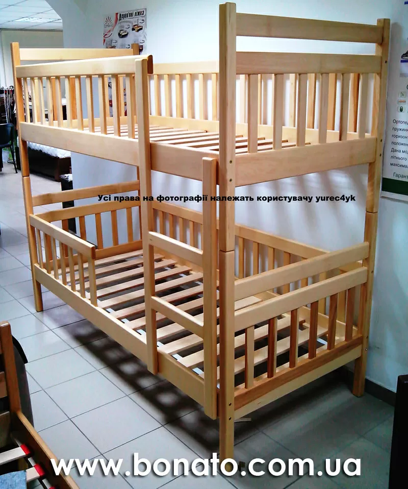 Продам двохярусне дерев’яне ліжко з ортопедичними матрацами 2